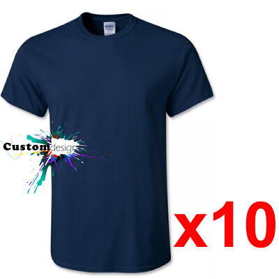 10 Packs Gildan Navy T-SHIRT Basic Tee S - 5XL Men Heavy Cotton | eBay ...