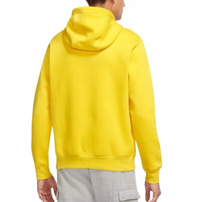 Nike Sportswear Club Fleece Hoodie Men Yellow Pullover Size Nike Sportswear Club Fleece Hoodie Men Yellow Pullover Size