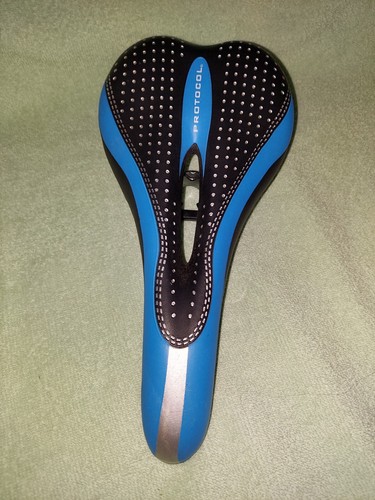 Vintage Protocol Bicycle Seat Blue & Black Padded Saddle Design Adult NEW
