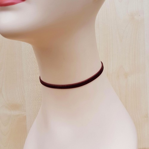 Classic Velvet Choker Band 6mm 35 Colours Stainless Steel Findings Handmade - Picture 29 of 36