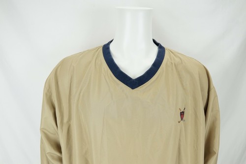 VTG Polo Golf Long Sleeve Windbreaker Pullover Beige Men's XL - Foto 3 di 6