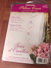 Dimensions Stamped Embroidery Pillow Cases Hydrangeas 73193 Sealed / Unused