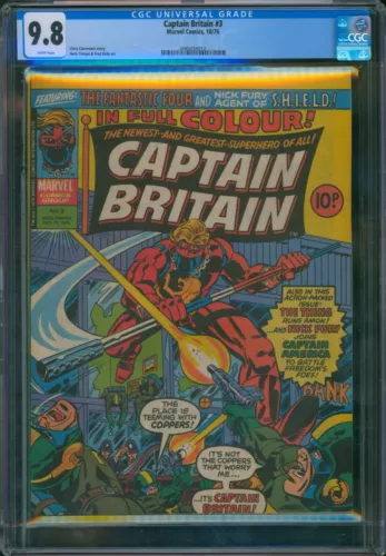 Captain Britain #3 ⭐ CGC 9.8 TOP GRADE 1/23⭐ 3rd Appearance Marvel UK Comic 1976