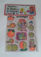 NIP Vintage 80s Stickers Puffy Sniff Scratch and Sniff Orange Puffy N Smell RARE