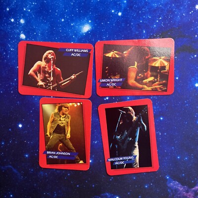 1985 AGI Rock Star Concert Cards AC/DC 4 Card Lot