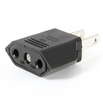 New EU Euro Europe to US USA Power Jack Wall Plug Converter Travel Adapter_sh