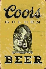 Coors Golden Vintage Bar Sign 8" x 12" Aluminum Metal Sign