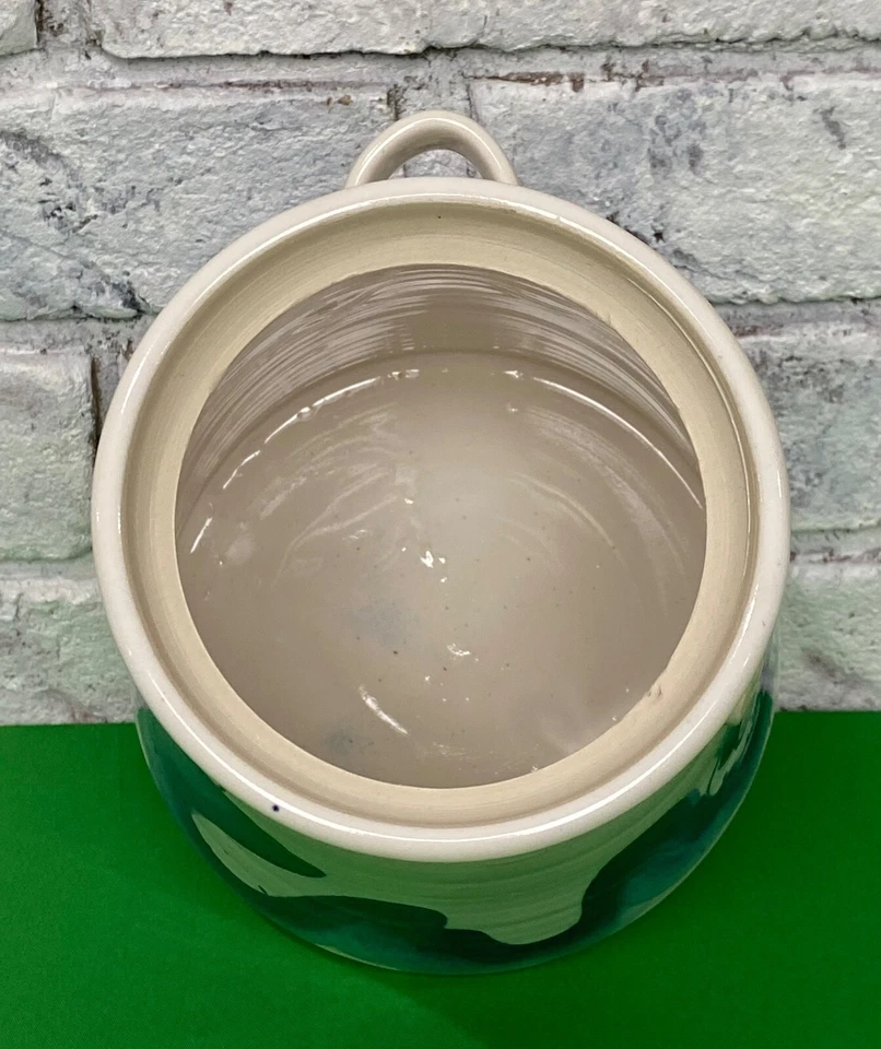 老式手工和手绘陶瓷艺术陶器咖啡罐带盖 — 第 3/4 张图片