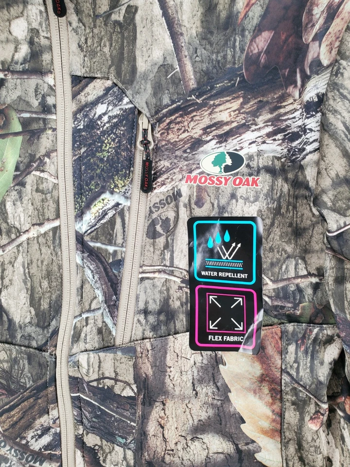 Mossy Oak Men's Size 34/36 Long Sleeve Camouflage Tech shell Jacket NWT - Image 4 of 4