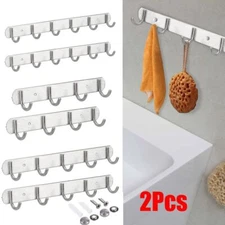 2pcs Wall Mount Key Towel Bag Rack Hanger Holder Coat Robe Hat Clothes Organizer