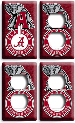 ALABAMA CRIMSON TIDE FOOTBALL TEAM 1 LIGHT SWITCH 3 OUTLET WALL PLATE ROOM DECOR