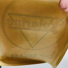 Vtg Polarine Cup Grease Oil Can Water Transfer Label 7.5” X 6.5”
