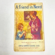 1933 Arm & Hammer Cow Brand  Baking Soda A Friend In Need Remedies Booklet VTG