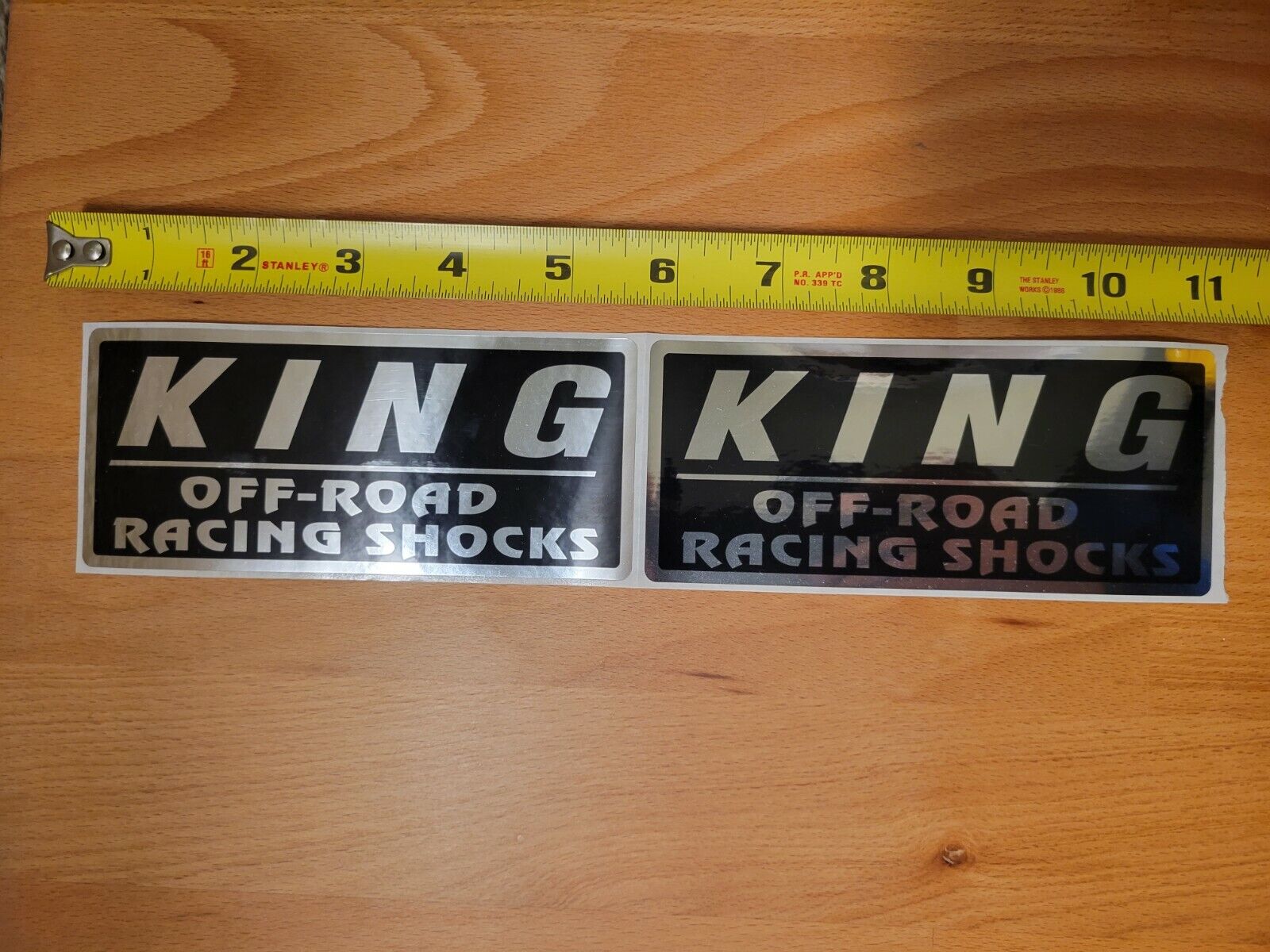 Genuine King Shocks Black Metallic Sticker 5 1/2" x 2 3/8" Quantity 2