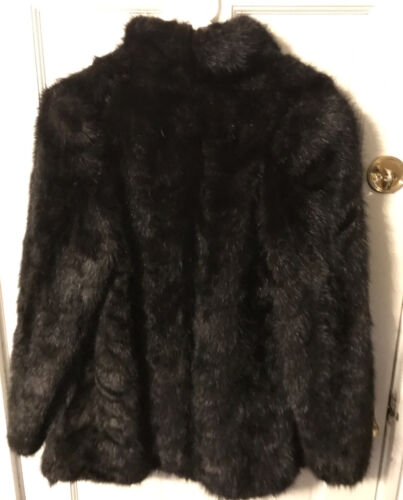 Cappotto pelliccia visone taglia small pit to pit 20 pollici Lunghezza 31 pollici Nero Made In Greece&&& - Foto 2 di 3