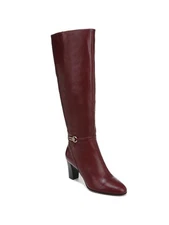 FRANCO SARTO Womens Red Metallic Hardware Palermo Almond Toe Leather Boots 11 M