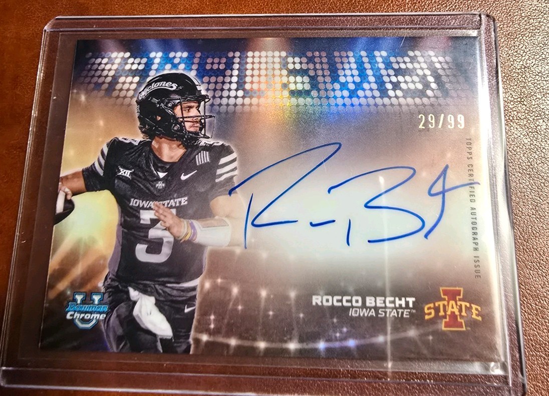 Rocco Becht 2025 Bowman University Chrome Campus Visit Auto Autograph /99 SP