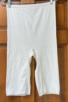 Adonna Women's High Waist Long Leg Brief Panties White Size XXL ~ 2X New