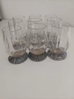 CHRISTOFLE ART DECO 9 SMALL SILVER METAL CRYSTAL GLASSES