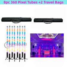 8pcs 2Bags Outdoor Battery Dmx Wireless 360 Pixel Tube Light Stage Club Wedding