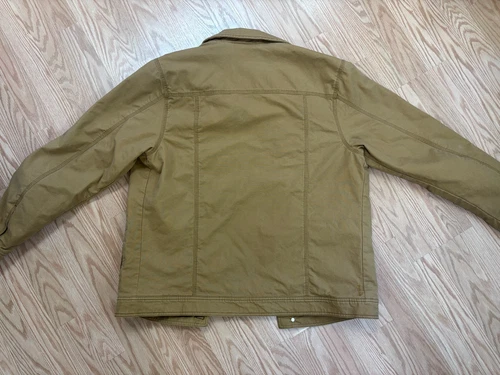 prAna Trembly Insulated Jacket Mens Large Tan Canvas Quilted Lined Button Front image 2