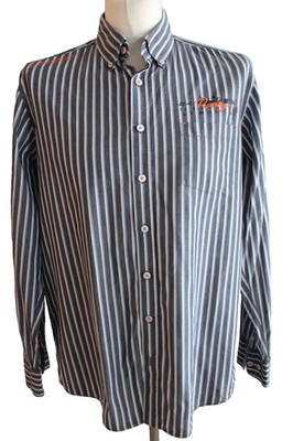Casa Moda Casual Fit Langarm Hemd Größe L Grau-Weiß