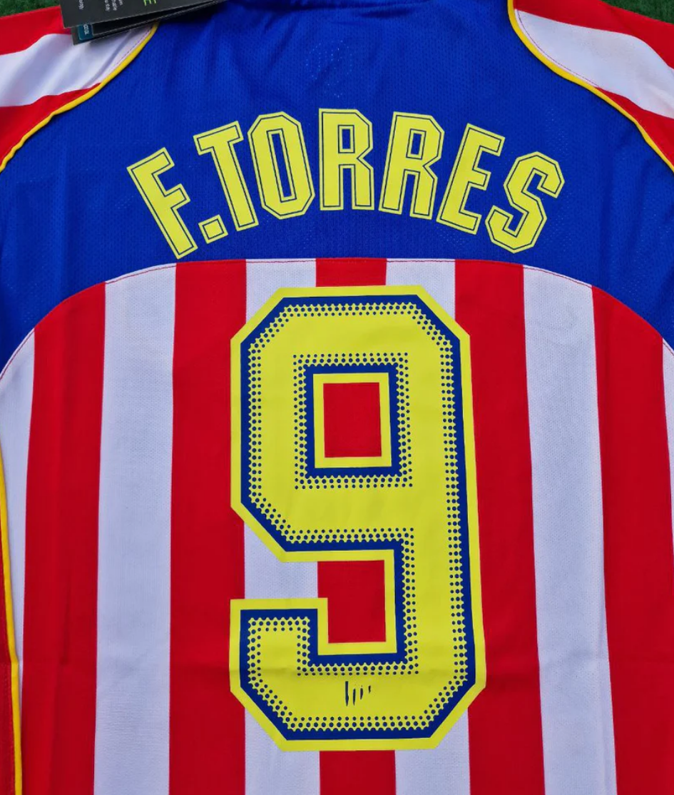 F Torres 9 Atletico Madrid Jersey 2004 2005 Size XL Retro Football
