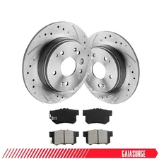 4pc Rear Disc Brake Rotors Ceramic Brake Pads Kit for 2006-2014 Honda Ridgeline