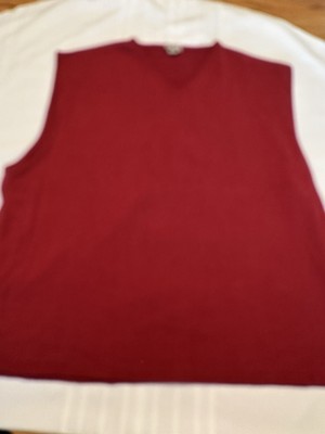 Vintage Izod V Neck Vest In Burgundy in men s 3X