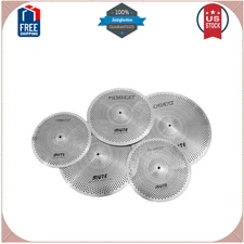 Low Volume Cymbal Pack Mute Set 14'Hihats+16"Crash+18'Crash+20"Ride 5 Pieces