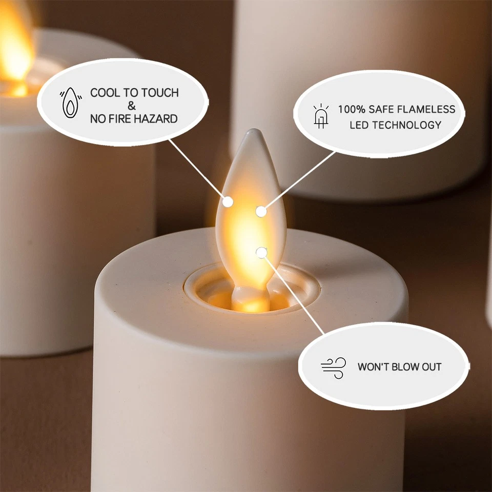 Juego de 4 velas Luminara marfil sin llama con luces de té remotas votivas Foto 4 de 4