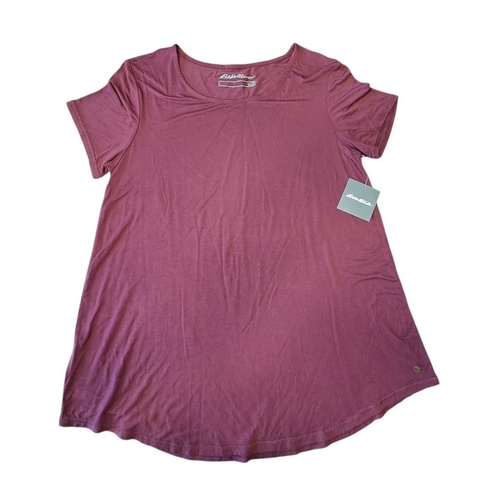 Eddie Bauer Maglietta Donna Petite A Maniche Corte Scollo A V - Cotone Morbido - Vestibilità Aderente E Confortevole (Taglie Petite, Regular, Alto)