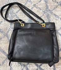 Perry Ellis Portfolio Black Genuine Leather S...