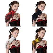 Adults Cloaks Theme Party Feather Cape Halloween Shawl Unique Lace-up Shawl