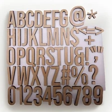 Laser Cut Wood Letters Numbers Symbols 2” Bebas Neue Font Basswood Cutouts