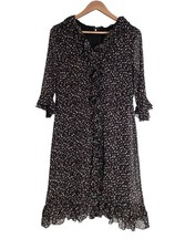 Women's - Tommy Hilfiger Brown Ruffled Midi Dress, Size 14