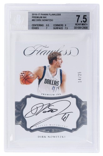2016 Panini Flawless Dirk Nowitzki Premium Ink Auto /25 BGS 7.5 Mavericks HOF