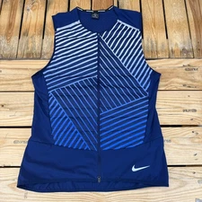 Nike AeroLoft Flash Running Vest Blue Reflective Goose Down Men’s Size Large