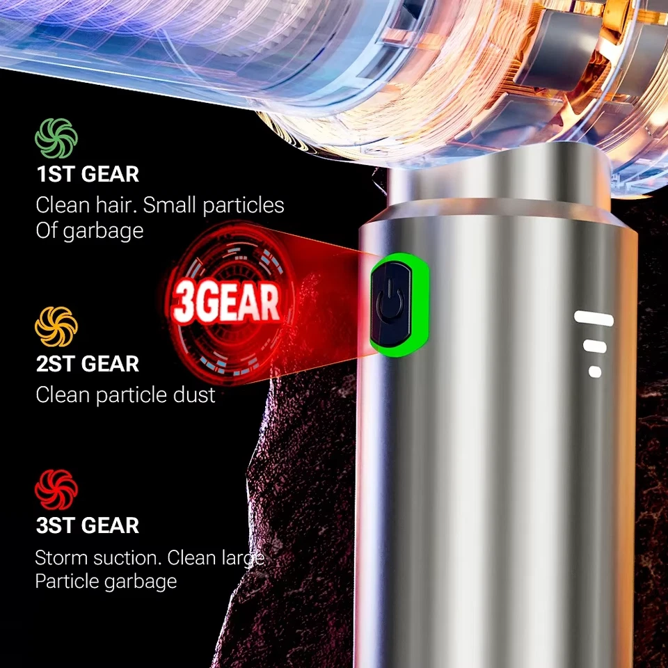 Mini Car Vacuum Cleaner Wireless Handheld Cleaner Cleaning Machine Strong Powerf - Image 3 of 4