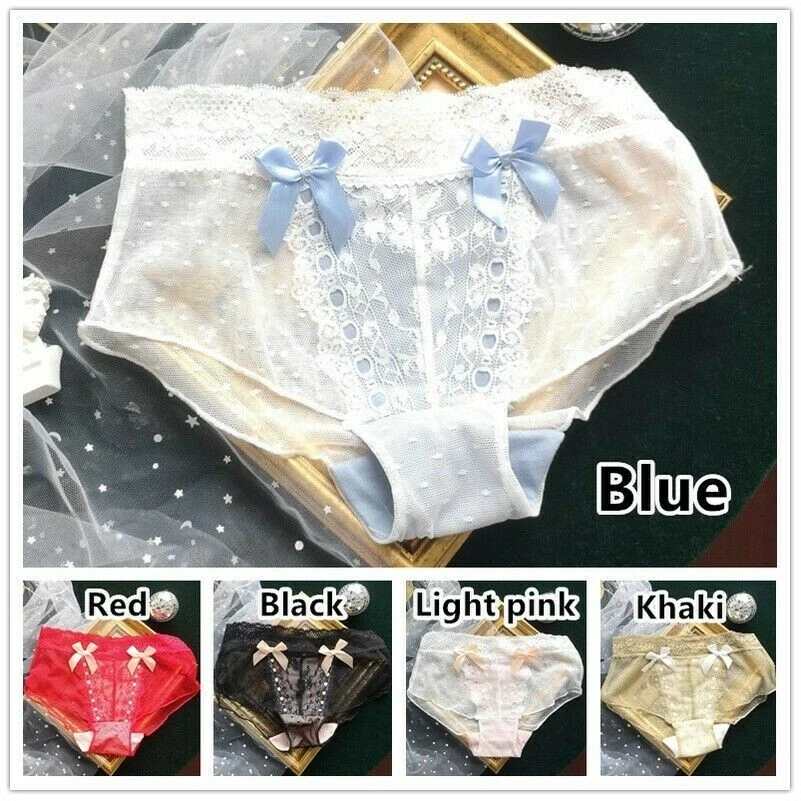 2PCS Sexy Lolita Spitze Höschen Unterwäsche Slip Schlüpfer Durchsichtig Lingerie - Bild 1 von 4