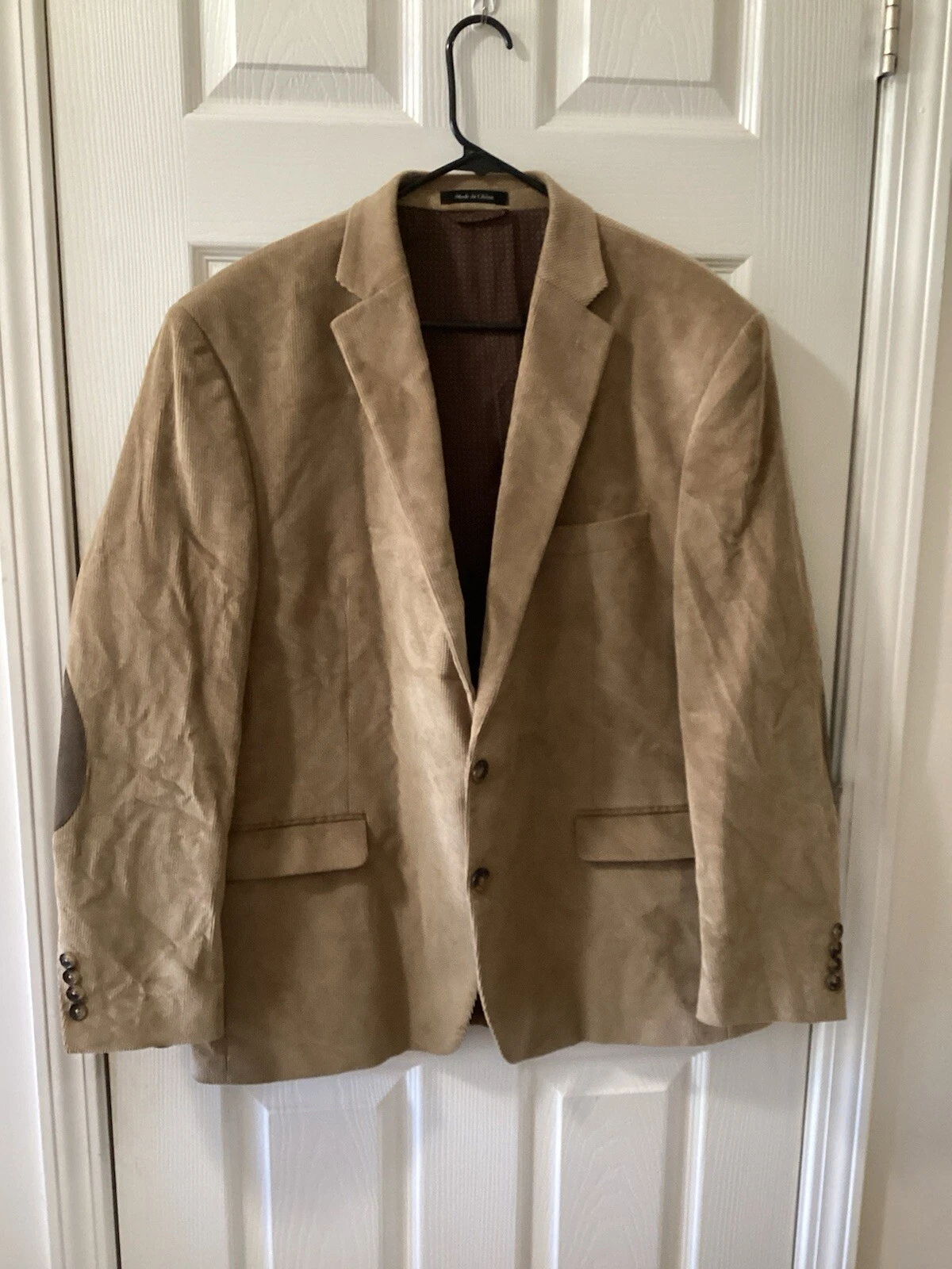 Chaps Blazer Mens 46 R Jacket Sports Coat Two Button Corduroy Brown Casual