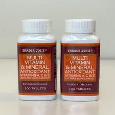 2 X Trader Joe's Multi Vitamin & Mineral Antioxidant Dietary Supplement 100 Tabs