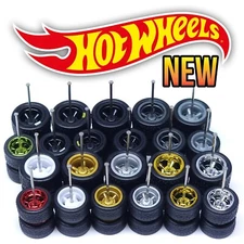 1/64 Scale 5 SPOKE MUSCLE v5 Real Rider Wheels Rims Tires Set for Hot