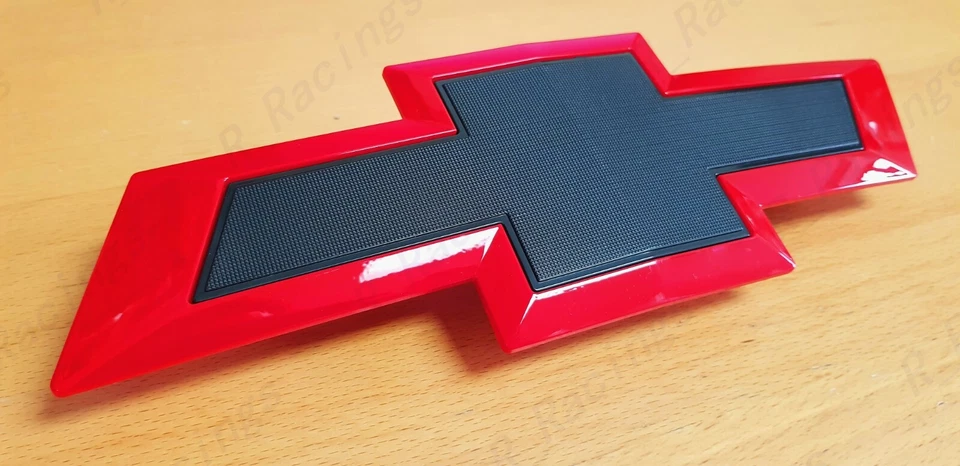 Pajarita emblema Silverado 1500 2500 HD/3500 HD solo frontal rojo brillante negro Foto 4 de 4