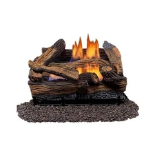 Duluth Forge Split Red Oak Ventless Log Set – 18 Inch, 30,000 BTU, Dual Fu