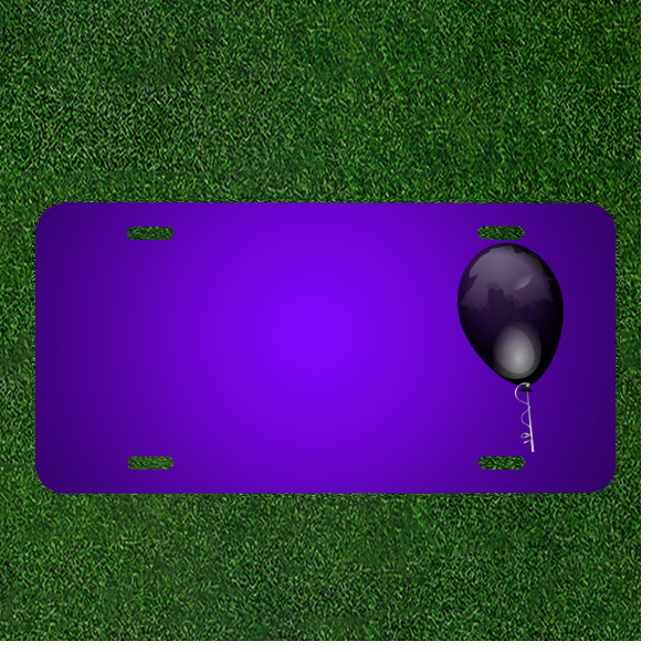 Create a Custom Personalized License Plate with Names Added to Balloon Design on a Black Glossy Finish