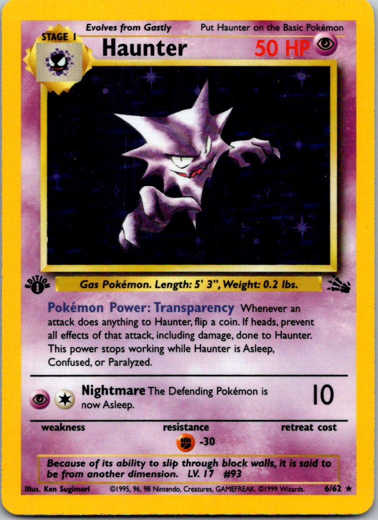 Pokemon Fossil Set 1st Edition - Choose Your Card! 1999 Vintage