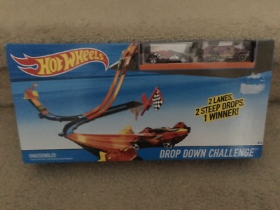 hot wheels drop down challenge set