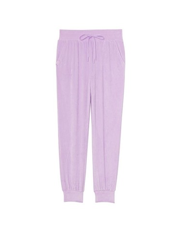 Victoria's Secret TRACKSUIT SET M,L Hoodie+M jogger pants PURPLE lilac VELOUR - Picture 4 of 4