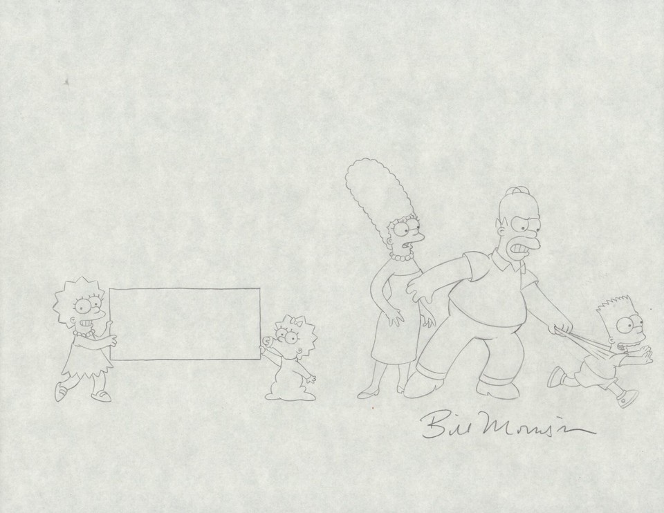 The Simpsons World Title Episode Whole Family Art by Bill Morrison Comic Art